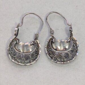 Oaxacan Mexico Arracadas Sterling Silver Filigree Earrings